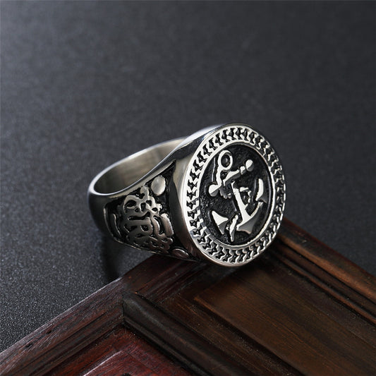 ANILLO ANCLA PLATEADO | RIN-58