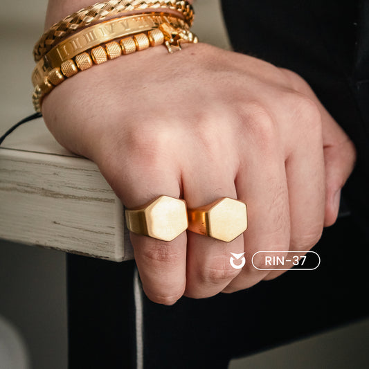 ANILLO HEX UNIK DORADO PLATEADO NEGRO | RIN-35 I RIN-36 I RIN-37
