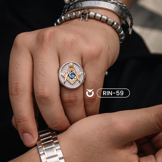 ANILLO MASON PLATEADO PARA HOMBRE | R-27 R-62 R-59 R-43