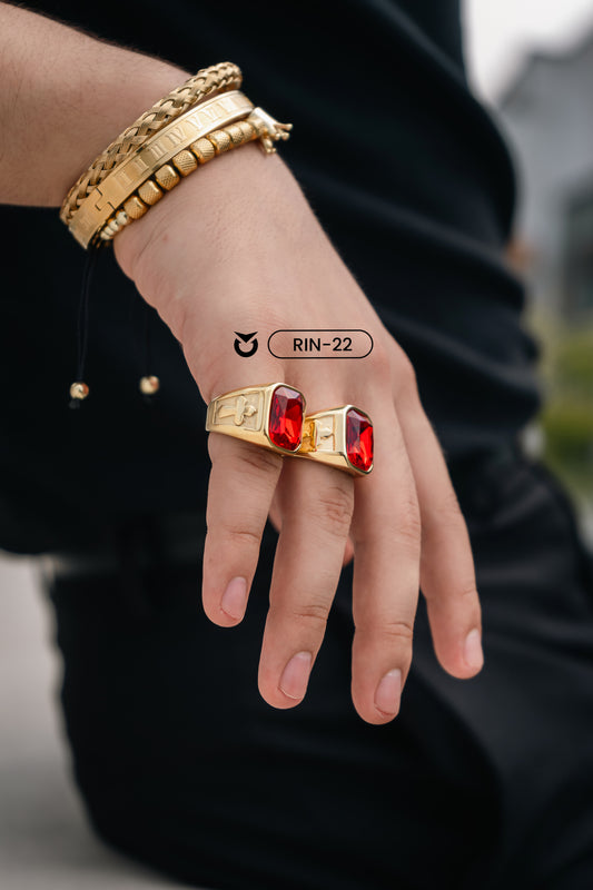 ANILLO RUBI DORADO | RIN-22