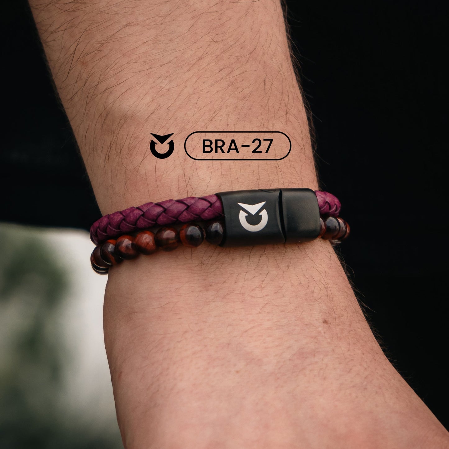 BRAZALETE DE CUERO NEGRO I MARRÓN I ROJO | BRA-26 I BRA-27 I BRA-28