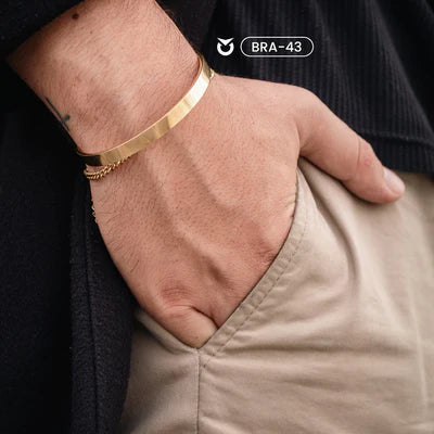 BRAZALETE CIRCULAR  DORADO I PLATEADO TIPO ARO| BRA-43 I BRA-44 PARA HOMBRE