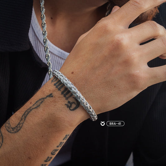 BRAZALETE TRENZADO CASUAL DORADO I PLATEADO I NEGRO | BRA-38 I BRA-41 I BRA-45 PARA HOMBRE