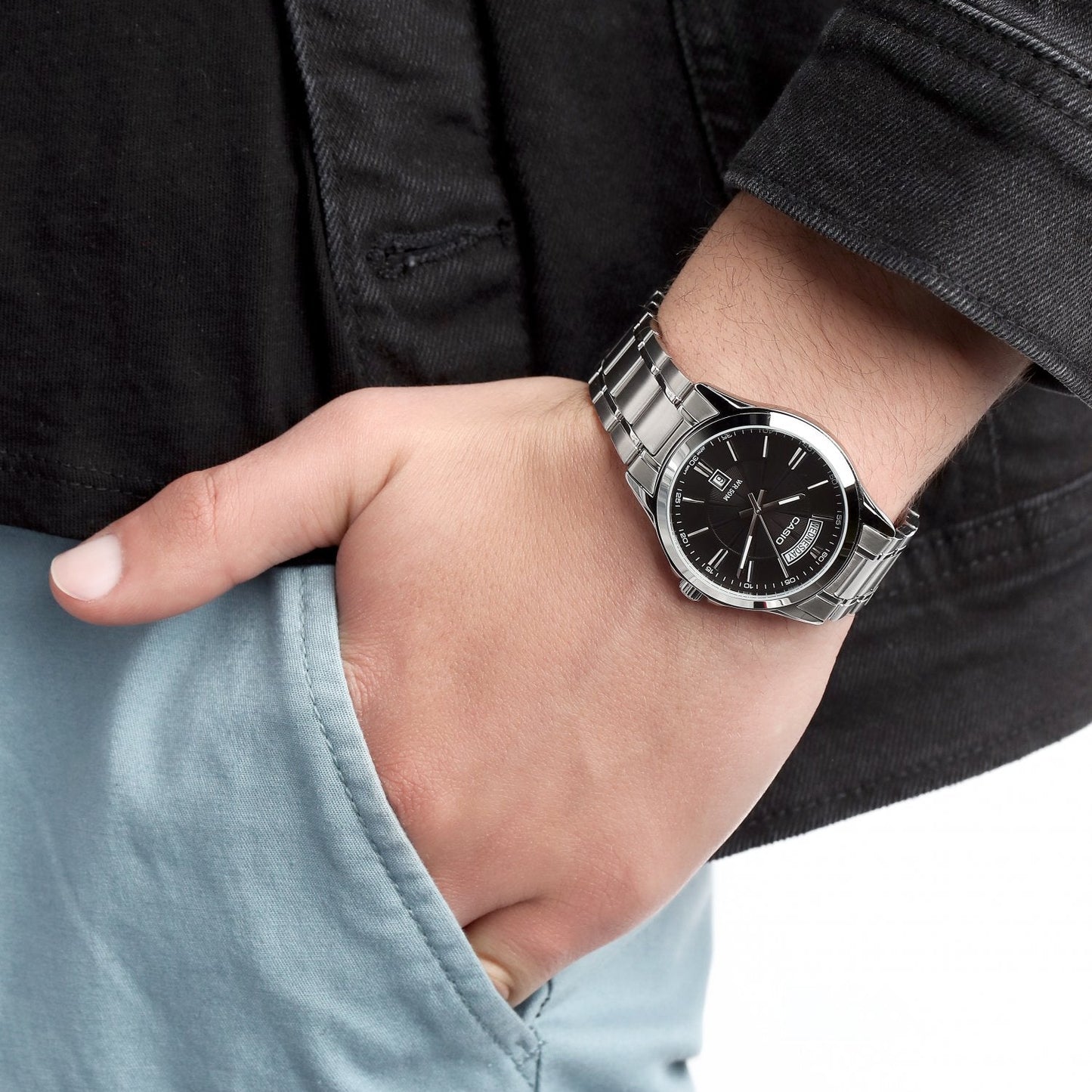 MTP-1381 | RELOJ CASIO ORIGINAL DE ACERO DORADO/PLATEADO