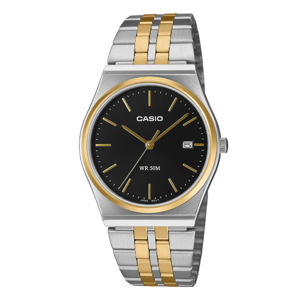MTP-B145D | RELOJ CASIO ORIGINAL DE ACERO DORADO/PLATEADO