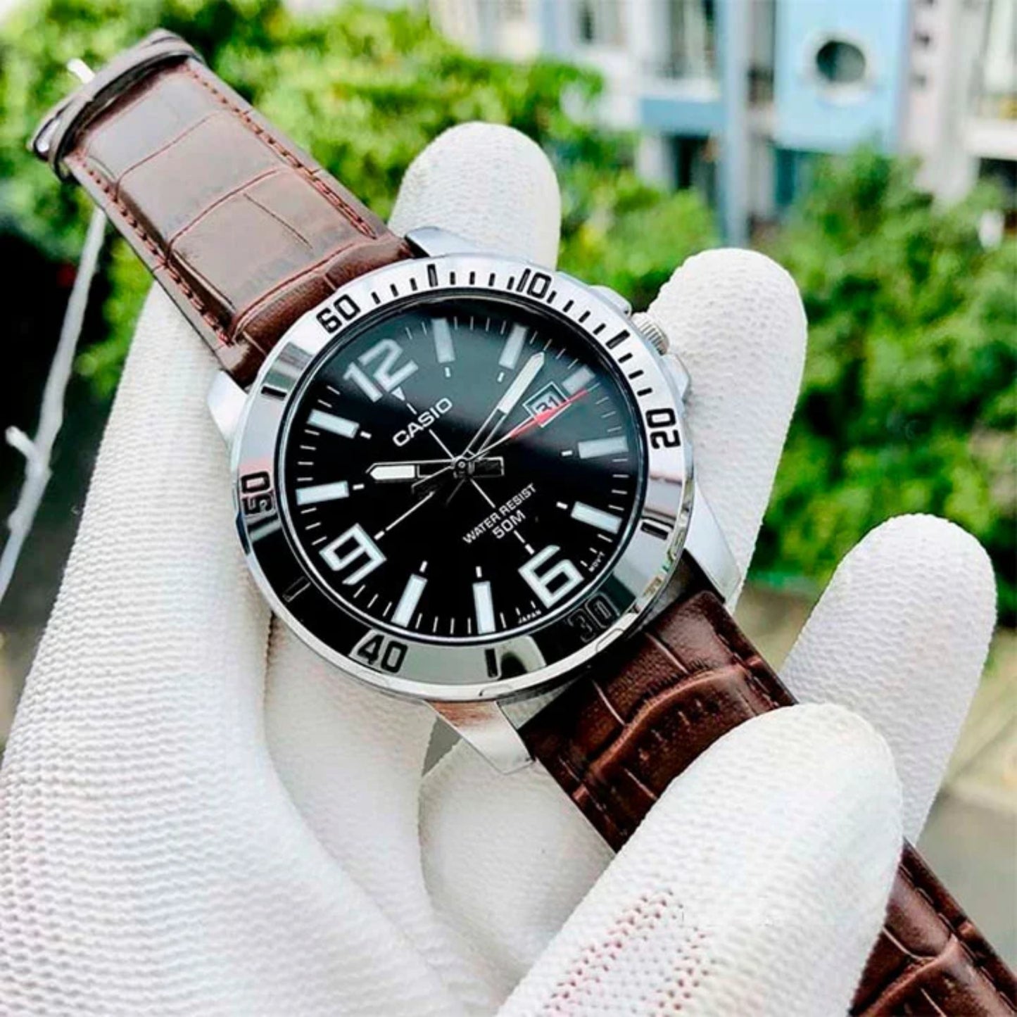 MTP-VD01 | RELOJ CASIO ORIGINAL DE CUERO MARRÓN | CAS-264