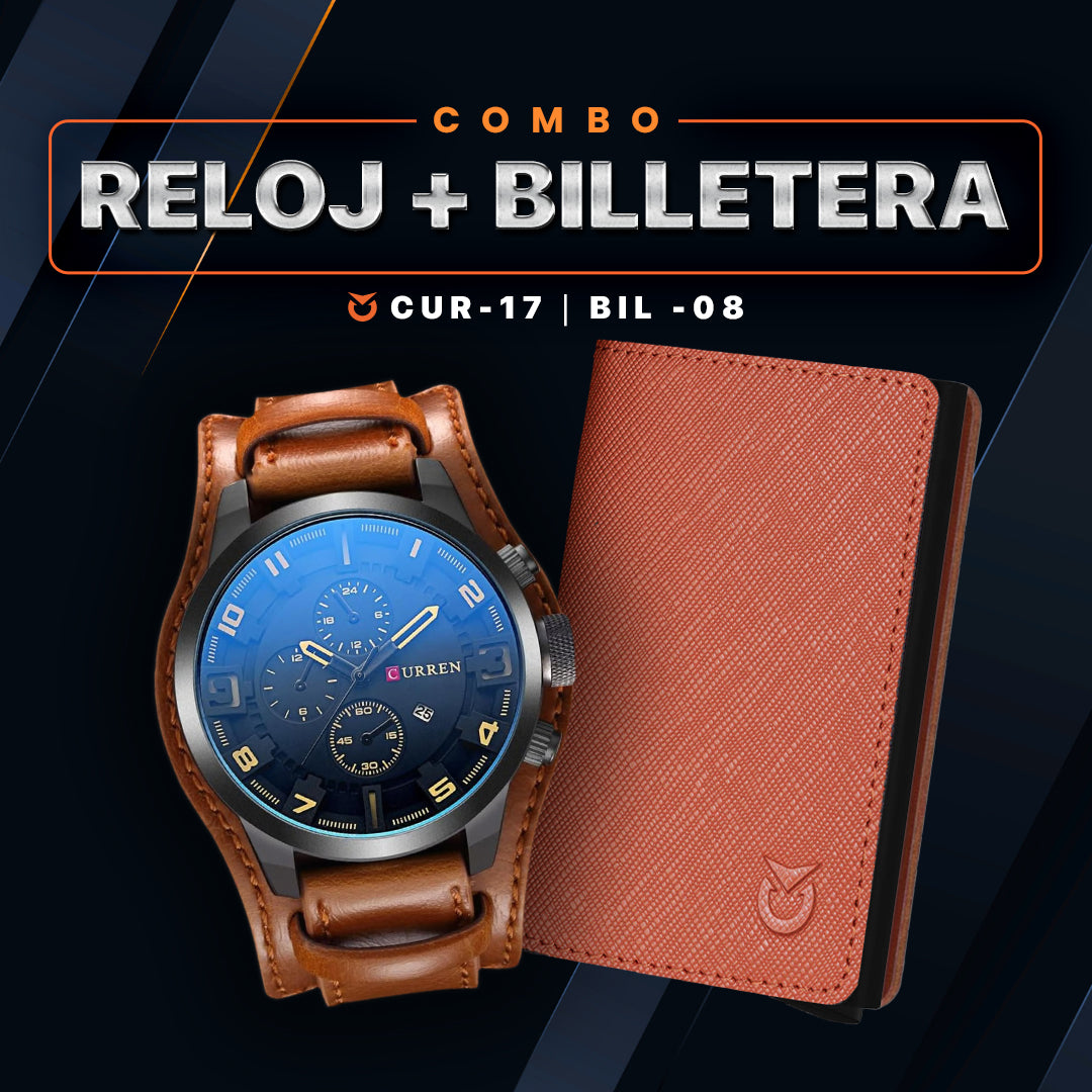 COMBO RELOJ CURREN + BILLETERA | CUR-17 - BIL-08