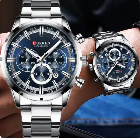 RELOJ CURREN ORIGINAL CASUAL HOMBRE COLOR PLATEADO 8355 | CUR-34