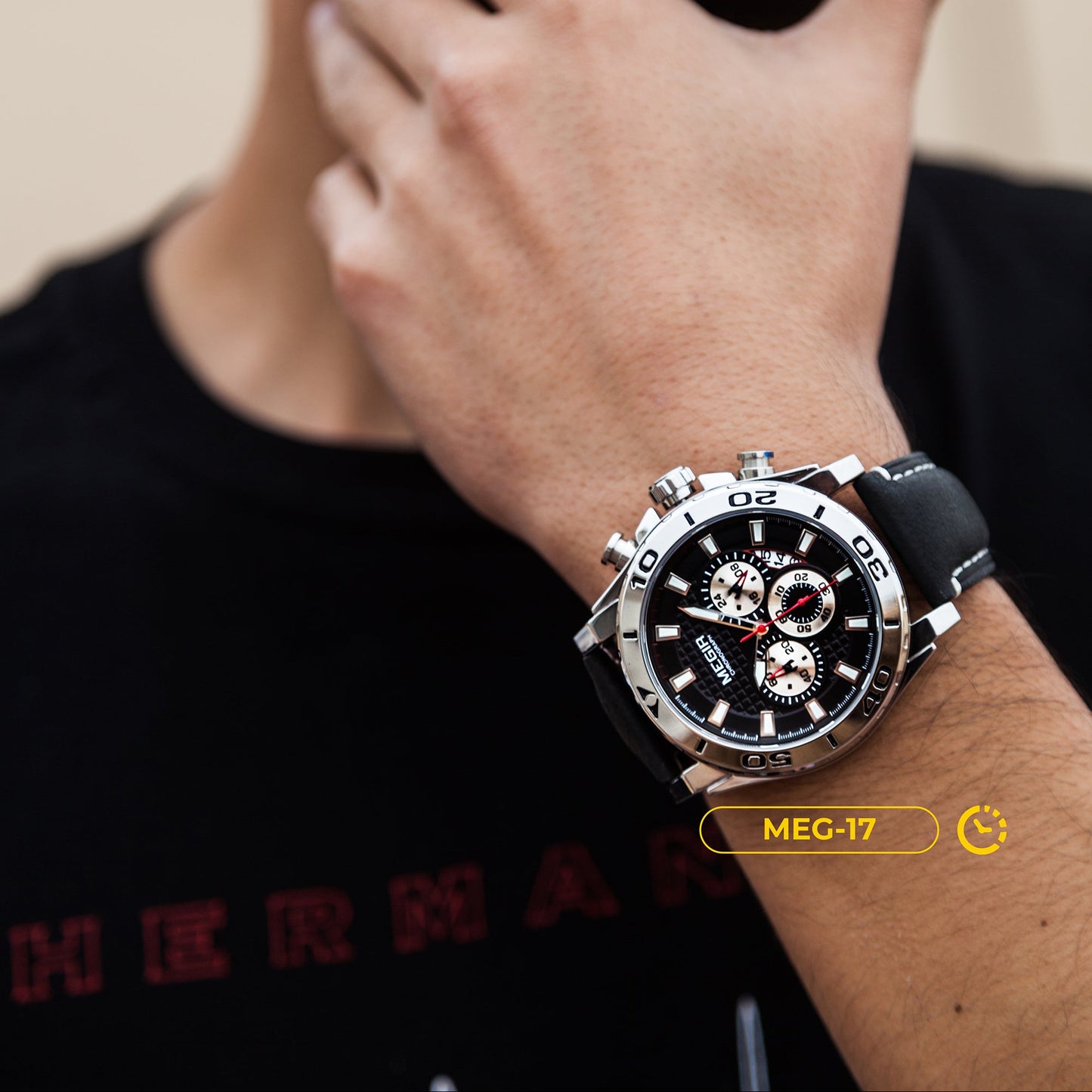 RELOJ MEGIR ORIGINAL NEGRO | SKU: MEG-17