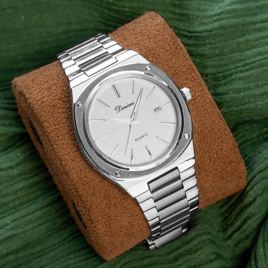 RELOJ DINIMI ACERO ORIGINAL COLOR VERDE-BLANCO Y PLATEADO| DIN-5, DIN-6, DIN-7