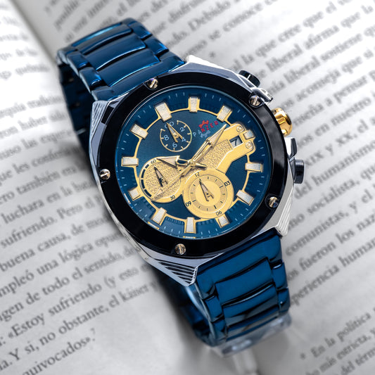 RELOJ PANZER ORIGINAL - ELEGANTE AZUL Y DORADO | PAN-16, PAN-17, PAN-18