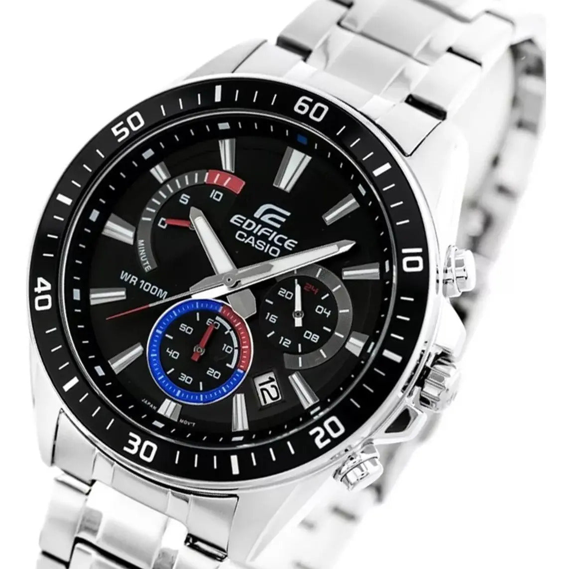 EFR-552D | RELOJ CASIO EDIFICE ORIGINAL ACERO PALTEADO AZUL NEGRO | EDI-OG-32, EDI-OG-33, EDI-OG-34