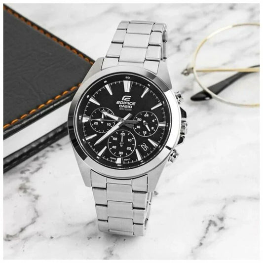 EFV-630 | RELOJ CASIO EDIFICE ORIGINAL ACERO NEGRO AZUL | EDI-OG-68, EDI-OG-69