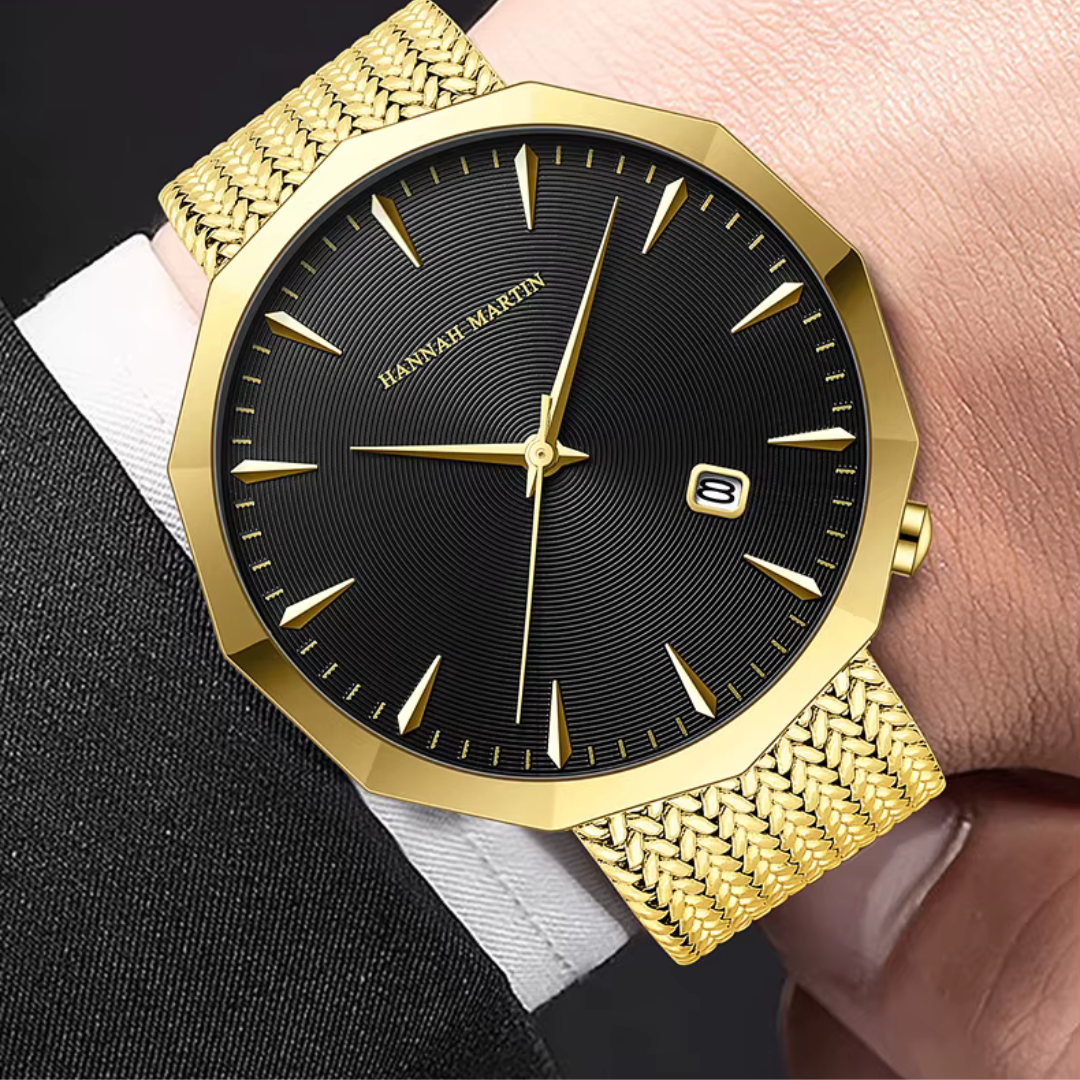 RELOJ HANNAH MARTIN ORIGINAL ELEGANTE NEGRO, PLATEADO Y DORADO HM-1541 | HAN-110, HAN-111, HAN-112, HAN-113