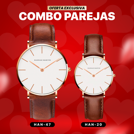 RELOJ PARA PAREJA: "CLASSIC LEATHER" | SKU: HAN-47/ HAN-20