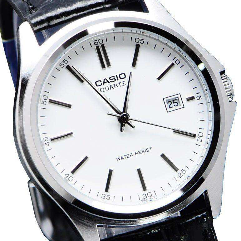LTP-1183 | RELOJ CASIO ORIGINAL DE CUERO DORADO PLATEADO | CAS-199, CAS-155