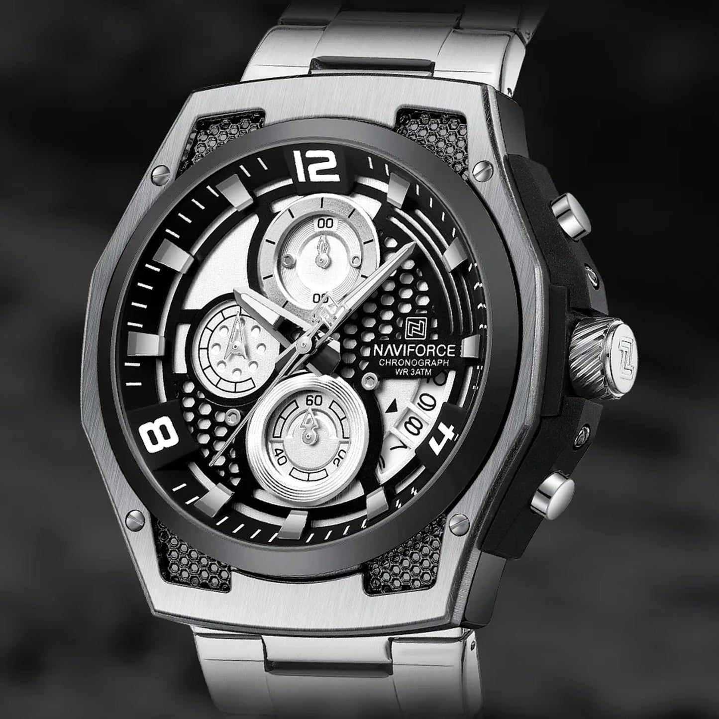 RELOJ NAVIFORCE NF 8051 ORIGINAL ELEGANTEN NEGRO PLATEADO Y VERDE 8051 | NAV-105, NAV-106, NAV-107