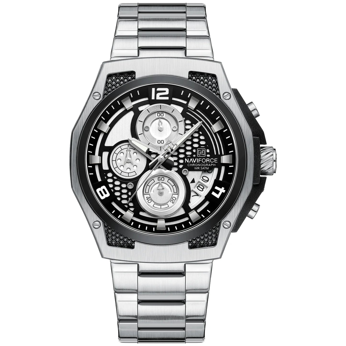 RELOJ NAVIFORCE NF 8051 ORIGINAL ELEGANTEN NEGRO PLATEADO Y VERDE 8051 | NAV-105, NAV-106, NAV-107