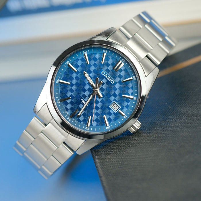 RELOJ CASIO ORIGINAL AZUL MTP-VD03D | CAS-98 PARA HOMBRE