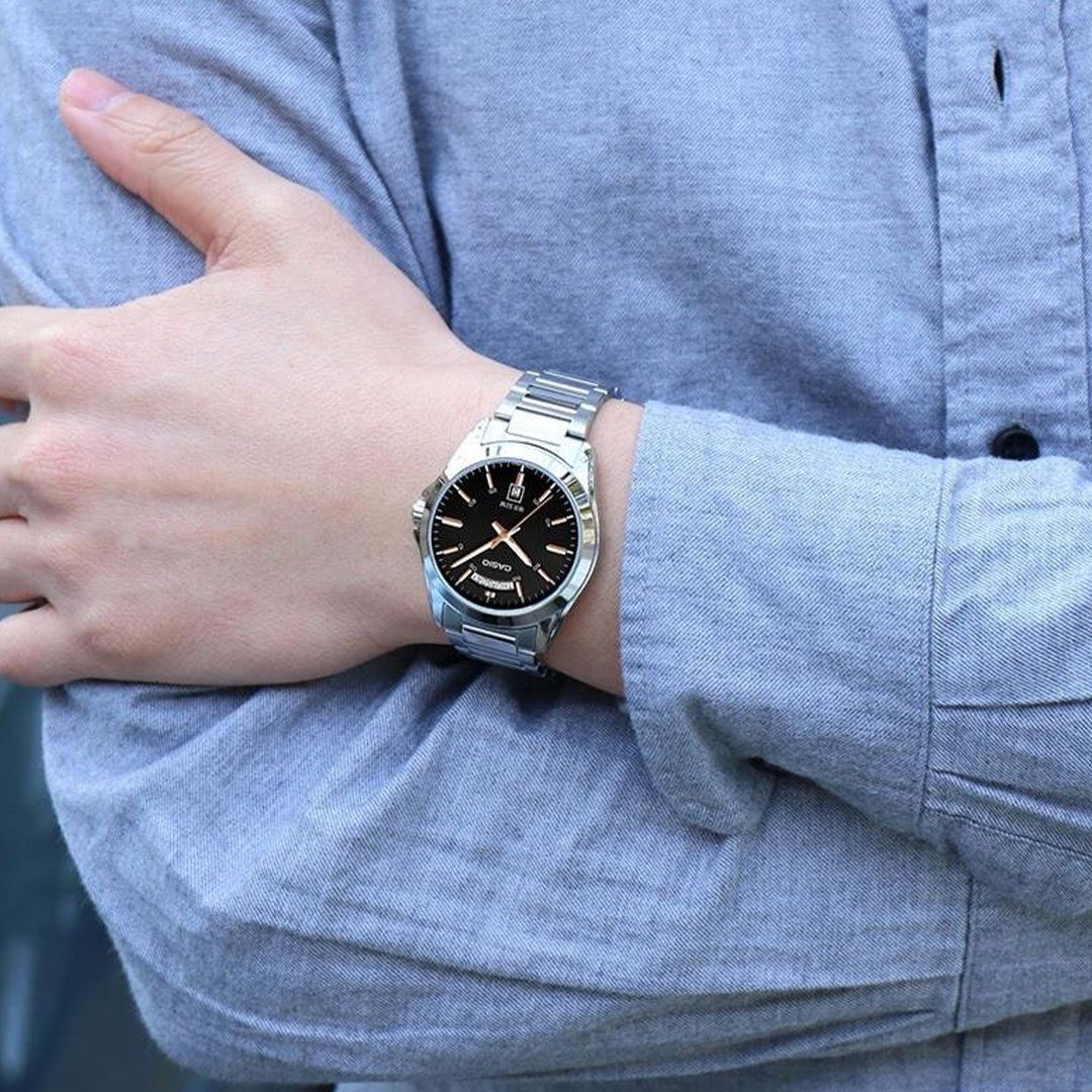 RELOJ_CASIO_ORIGINAL_MTP-1370D-1A2VDF_NEGRO_CAS-128 para Hombre