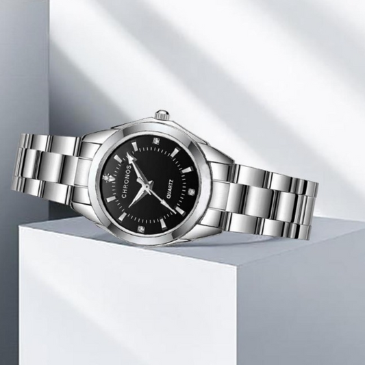 RELOJ CHRONOS ORIGINAL - ELEGANTE PLOMO Y NEGRO | CHR-10 (2)