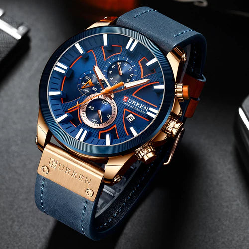 RELOJ CURREN ORIGINAL - CASUAL NEGRO Y AZUL PARA HOMBRE 8346 | CUR-45 | CUR-46