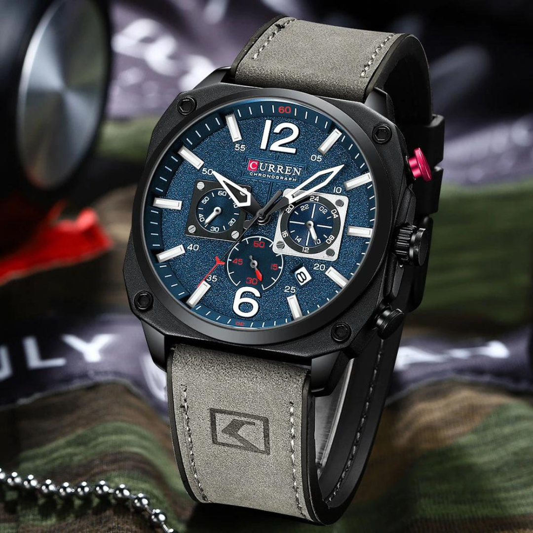 RELOJ CURREN ORIGINAL CASUAL GRIS Y MARRON PARA HOMBRE 8398 | CUR-85 I CUR-86