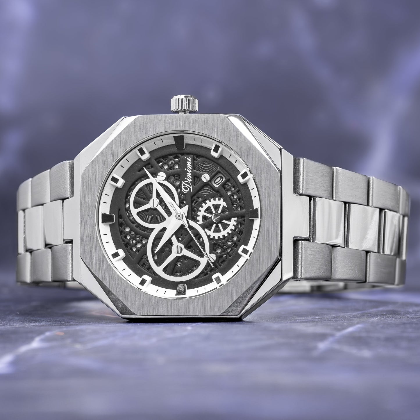 RELOJ DINIMI ORIGINAL 88433 NEGRO PLATEADO | DIN-1, DIN-2, DIN-30 PARA HOMBRE