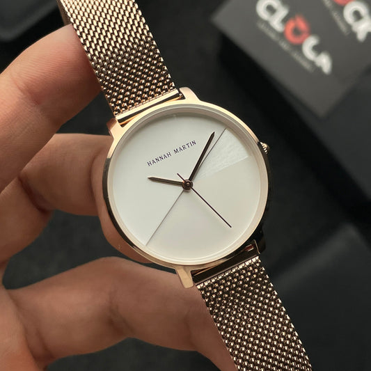 RELOJ HANNAH MARTIN ORIGINAL ELEGANTE DORADO Y PLATEADO HM-133 | HAN-79 | HAN-80 | HAN-81 PARA MUJER