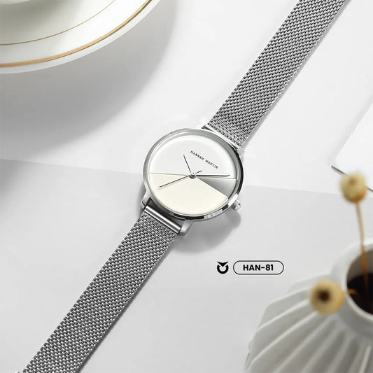 RELOJ HANNAH MARTIN ORIGINAL ELEGANTE DORADO Y PLATEADO HM-133 | HAN-79 | HAN-80 | HAN-81 PARA MUJER