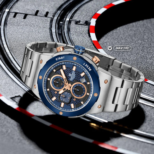 RELOJ NAVIFORCE NF8072 ORIGINAL ELEGANTEN NEGRO Y PLATEADO | NAV-119, NAV-120, NAV-121, NAV-122 PARA HOMBRE