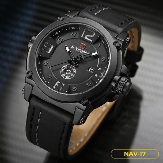 RELOJ NAVIFORCE ORIGIANL - ELEGANTE Y CASUAL - NEGRO TOTAL | NAV-17 (1)