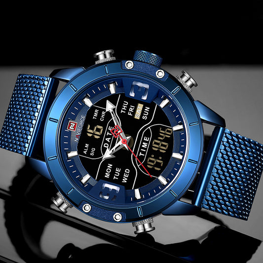 RELOJ NAVIFORCE ORIGINAL CASUAL AZUL Y NEGRO NF9153S | NAV-10 | NAV-11 (2)