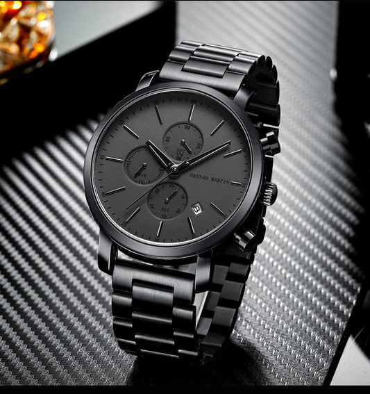 RELOJ ORIGINAL HANNAH MARTIN - ELEGANTE Y CASUAL - BLACK COMPLETO | HAN-61 (1)