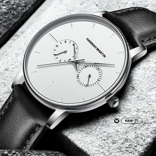 RELOJ ORIGINAL HANNAH MARTIN - ELEGANTE Y CASUAL - NEGRO, MARRON Y PLATEADO | HAN-73 | HAN-74 | HAN-75 | HAN-76 | HAN-77 | HAN-78 PARA HOMBRE