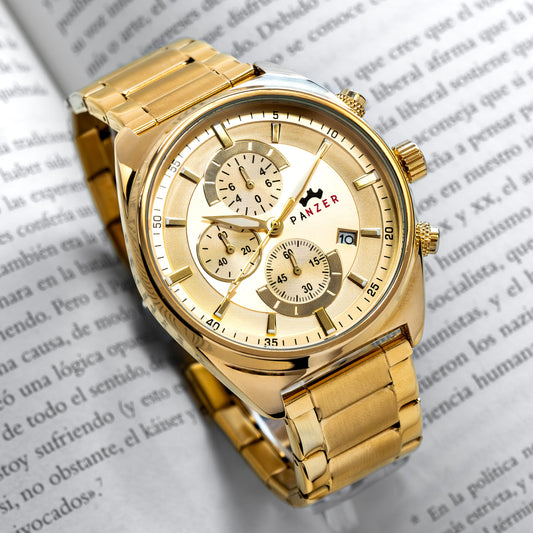 RELOJ PANZER ORIGINAL - ELEGANTE DORADO | PAN-20 PARA HOMBRE