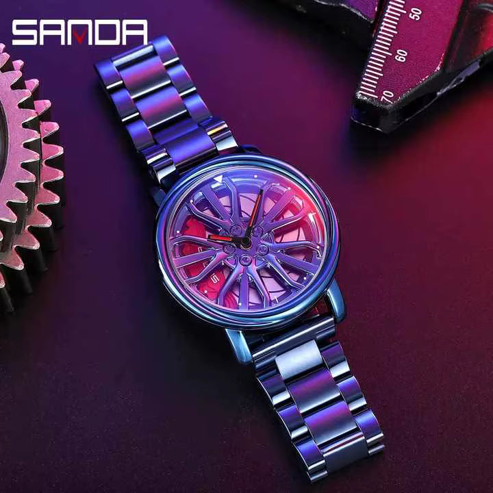 RELOJ SANDA 1057 - NEGRO , PLATEADO Y AZUL | SAN-54, SAN-138, SAN-139