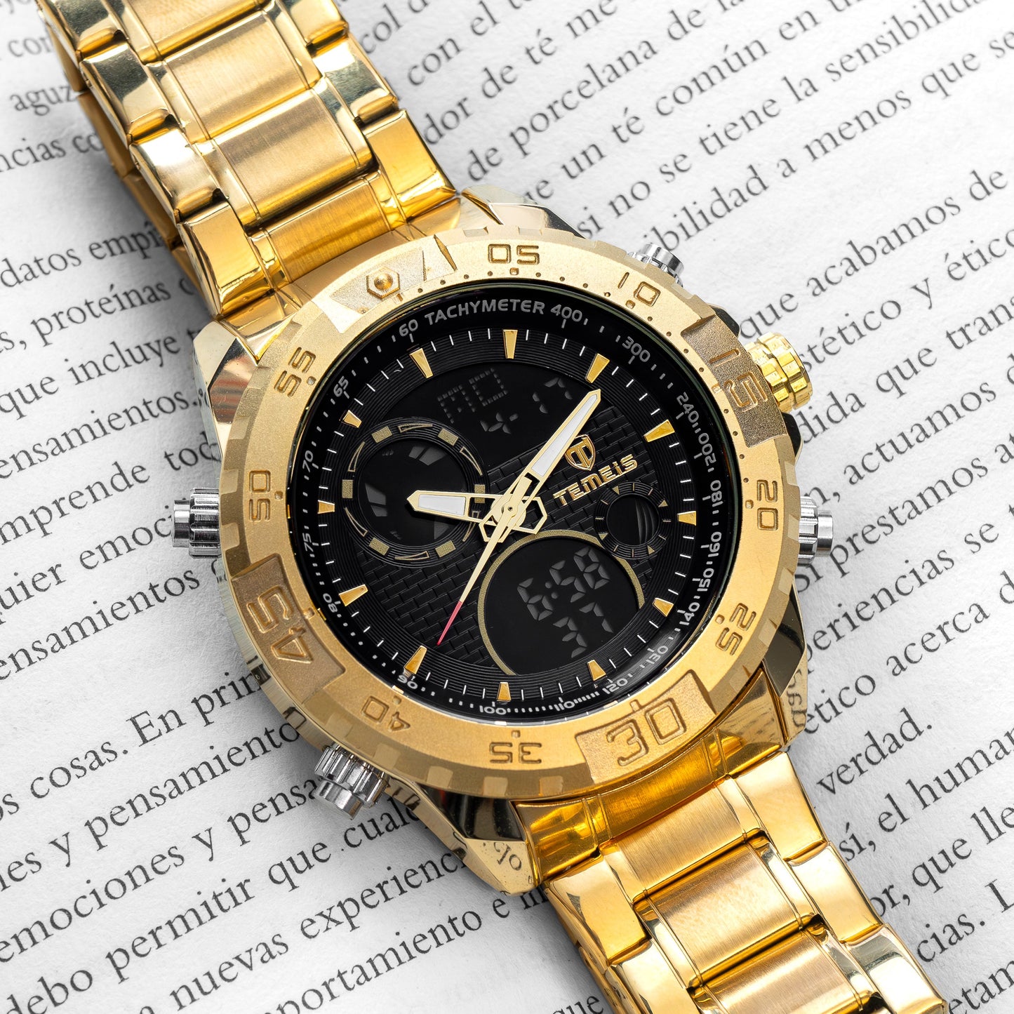 RELOJ TEMEIS ORIGINAL - CASUAL BLANCO PLATEADO NEGRO DORADO 3206 | TEM-22, TEM-23, TEM-24, TEM-25