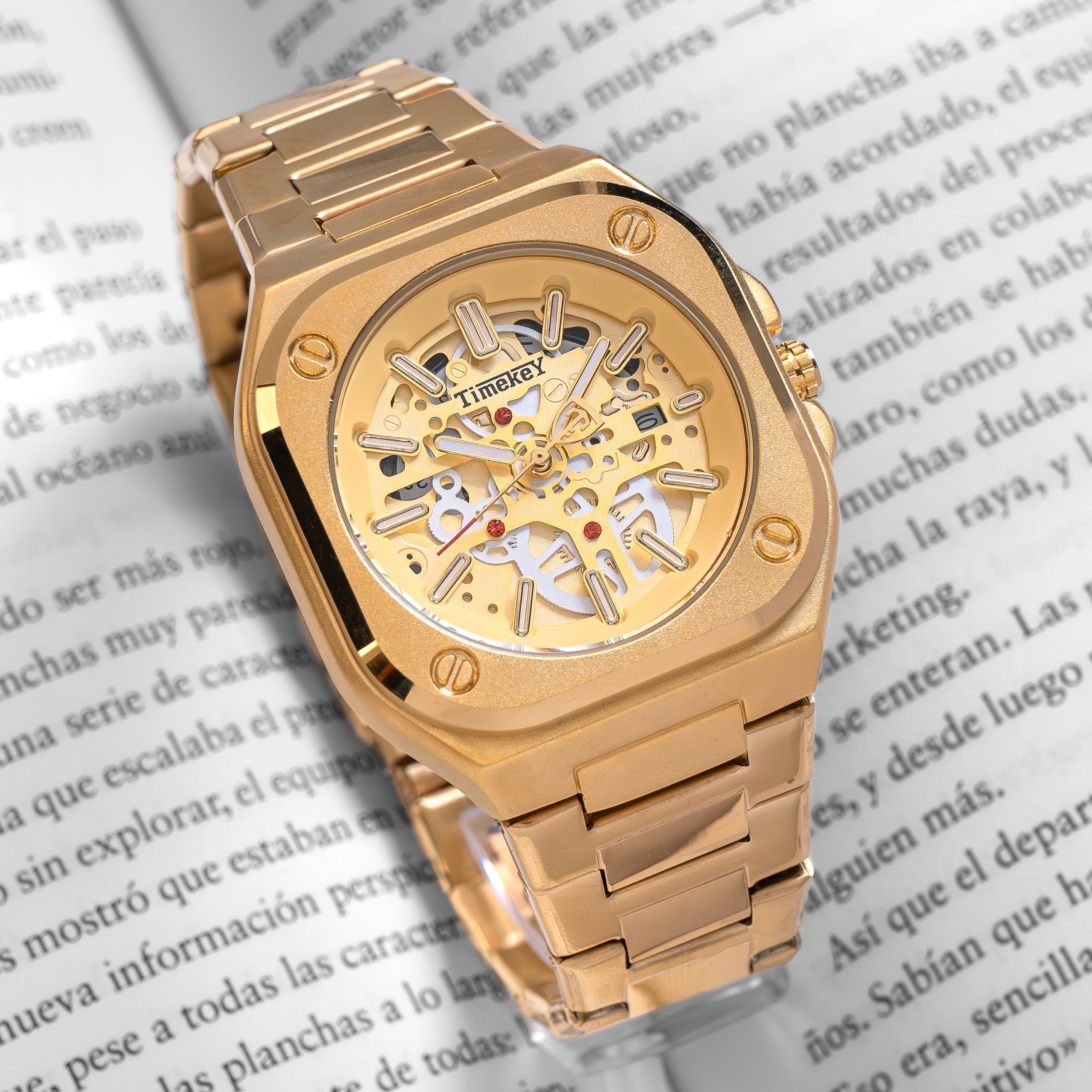RELOJ TIMEKEY 3060 ORIGINAL ELEGANTE DORADO, PLATEADO Y NEGRO | TIM-6, TIM-7, TIM-8
