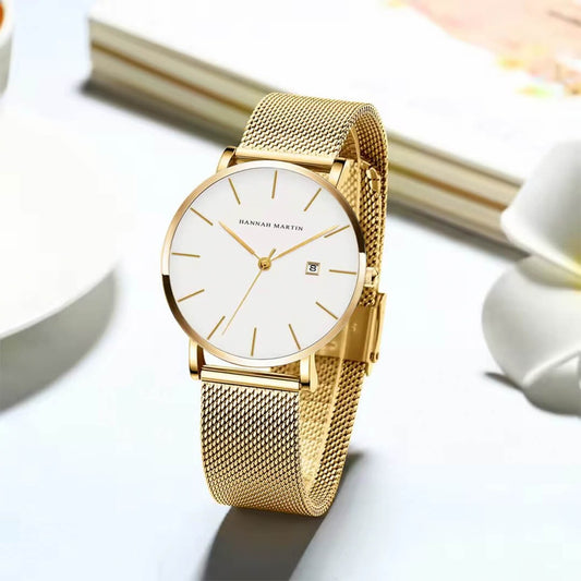 RELOJ ORIGINAL HANNAH MARTIN ELEGANTE Y CASUAL - DORADO | HAN-150