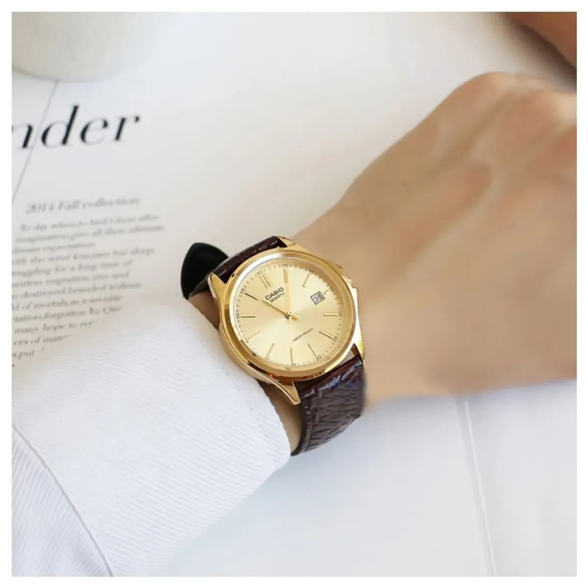 LTP-1183 | RELOJ CASIO ORIGINAL DE CUERO DORADO | CAS-199