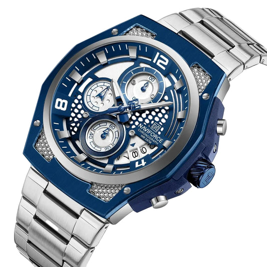 RELOJ NAVIFORCE ORIGINAL ELEGANTEN PLATEADO | NAV-158