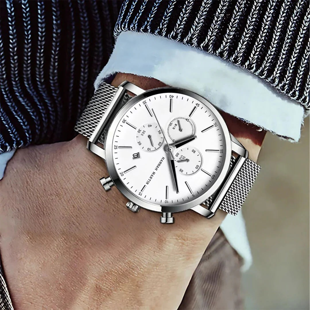 RELOJ ORIGINAL HANNAH MARTIN - CASUAL Y ELEGANTE - PLATEADO | HAN - 102