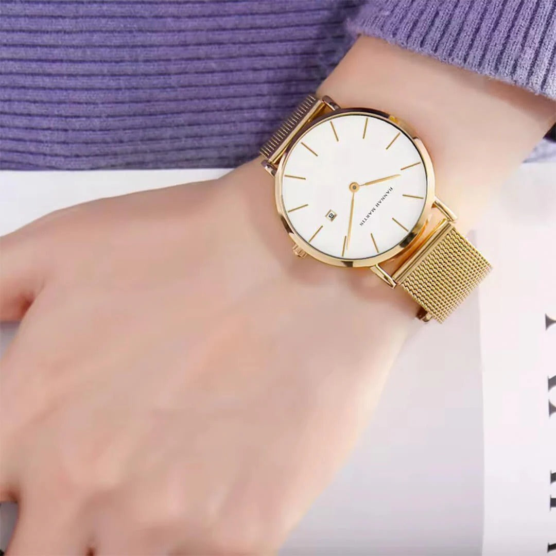RELOJ ORIGINAL HANNAH MARTIN ELEGANTE Y CASUAL - DORADO | HAN-150
