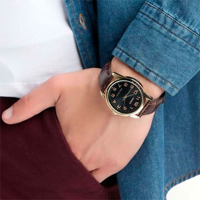 RELOJ CASIO CUERO MTP-V001GL-1B | SKU: CAS-3