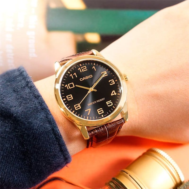 MTP-V001 | RELOJ CASIO ORIGINAL DE CUERO MARRÓN CUARZO | CAS-275, CAS-228, CAS-229, CAS-230, CAS-3