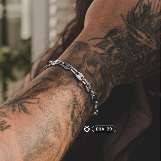 BRAZALETE OVAL PLATA | BRA-20 PARA HOMBRE