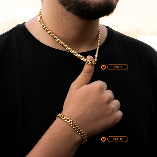 PACK COLLAR + BRAZALETE:  TOTAL GOLD