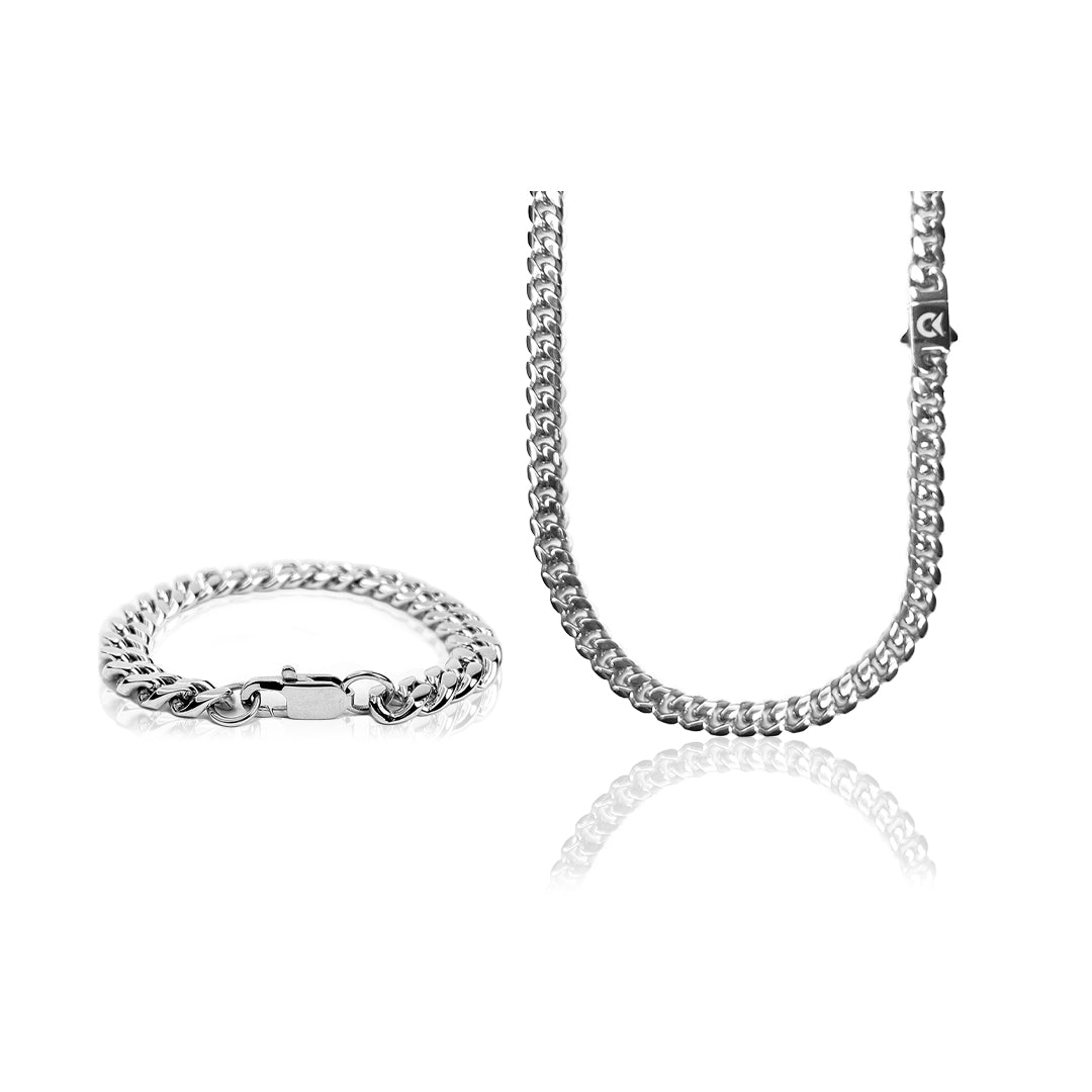 PACK COLLAR + BRAZALETE: TOTAL SILVER
