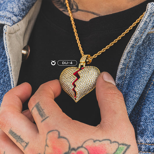 DIJE FUCK LOVE DORADO | DIJ-4 + COLLAR MINIMAL ¡𝐆𝐑𝐀𝐓𝐈𝐒!  PARA HOMBRE